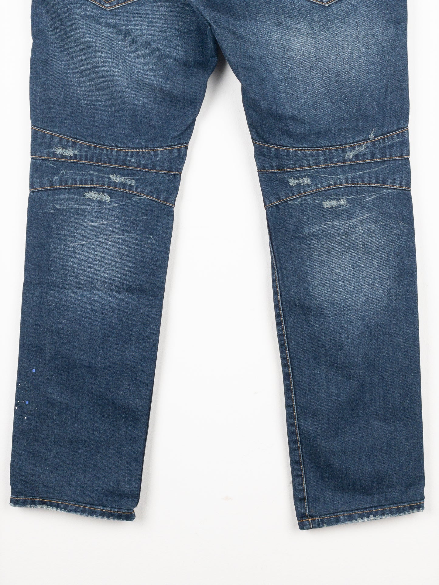 Balmain Dark Wash Biker Denim Jeans