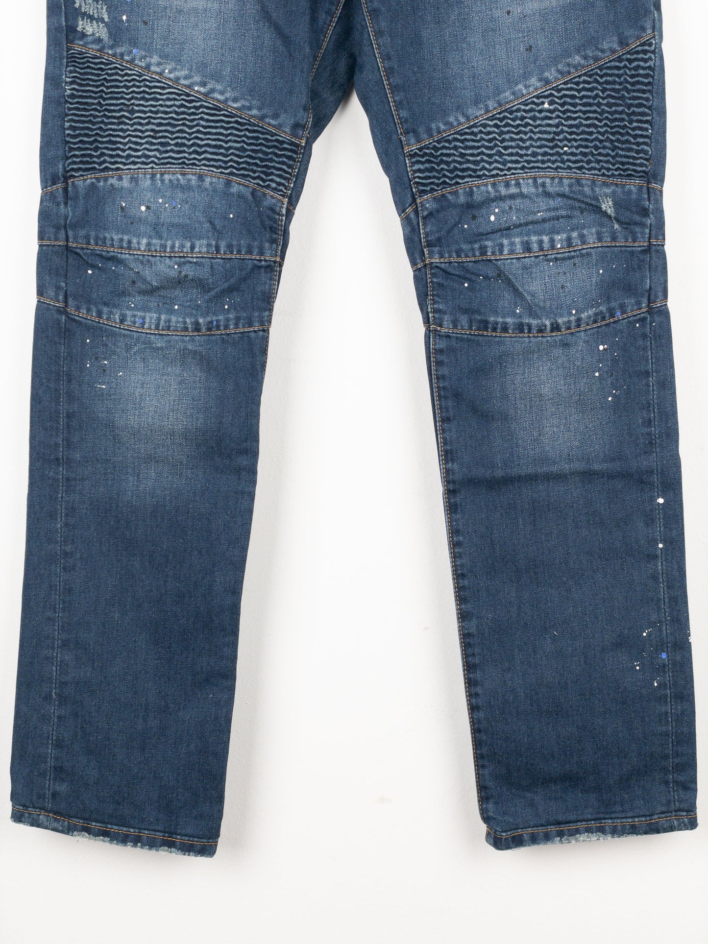 Balmain Dark Wash Biker Denim Jeans