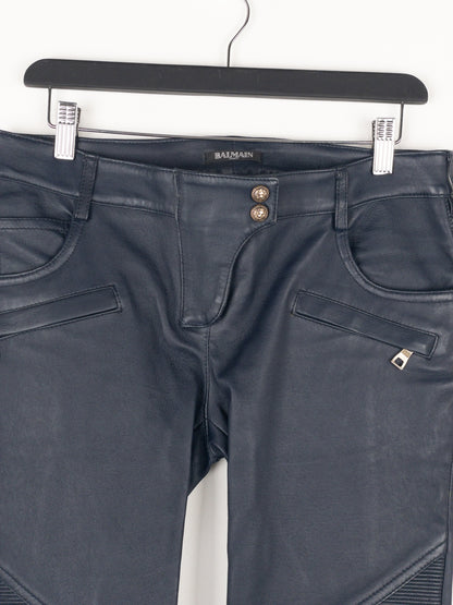 Balmain by Decarnin SS14 Leather Biker Pants