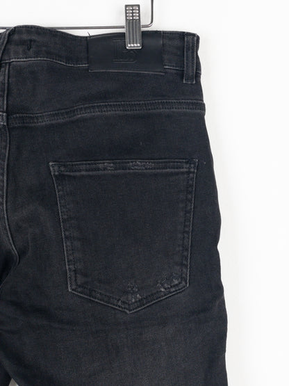 Balmain Dark Wash Biker Denim Jeans