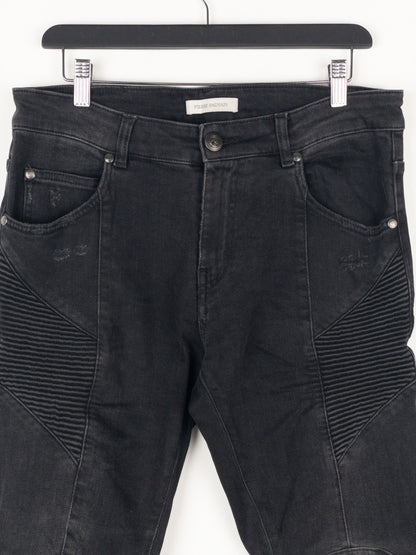 Balmain Dark Wash Biker Denim Jeans