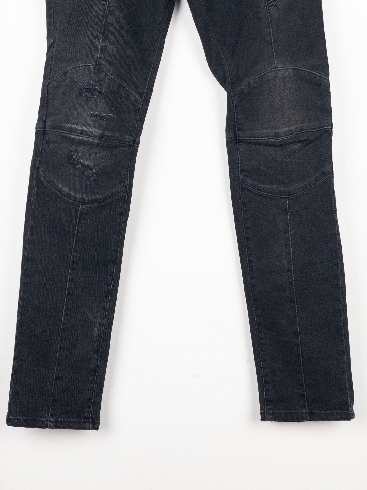 Balmain Dark Wash Biker Denim Jeans