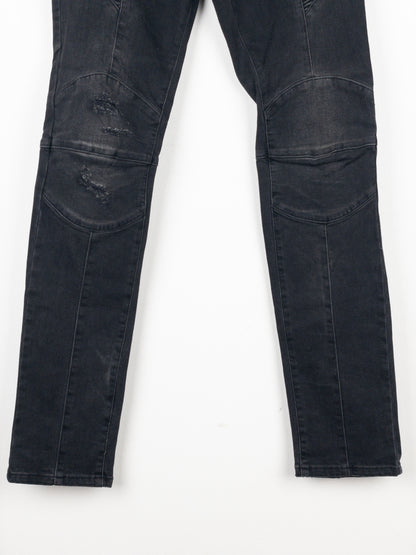 Balmain Dark Wash Biker Denim Jeans