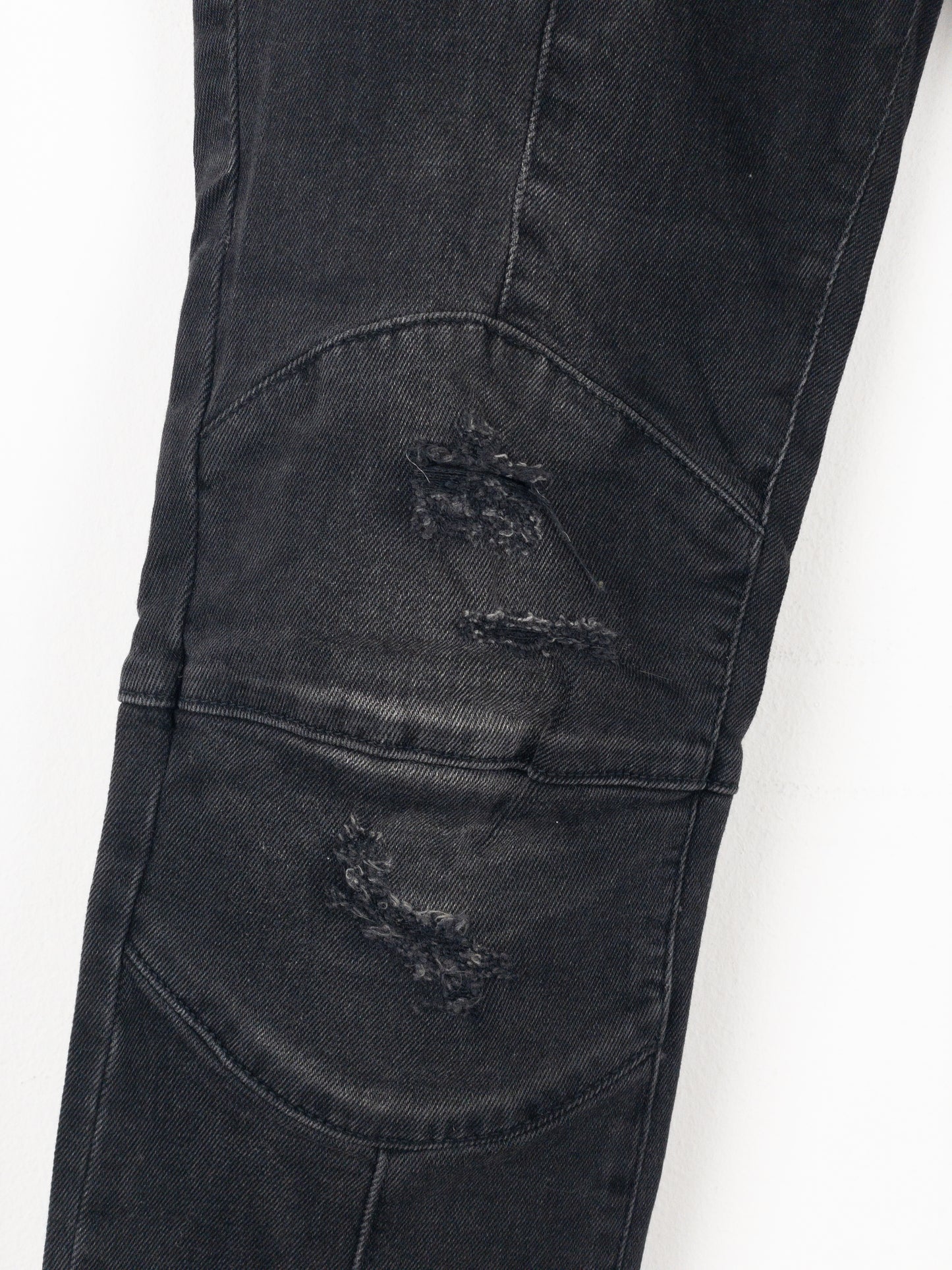 Balmain Dark Wash Biker Denim Jeans