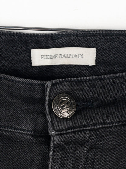 Balmain Dark Wash Biker Denim Jeans