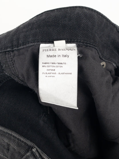 Balmain Dark Wash Biker Denim Jeans