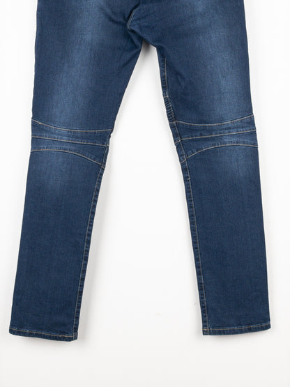 Balmain Dark Wash Biker Denim Jeans