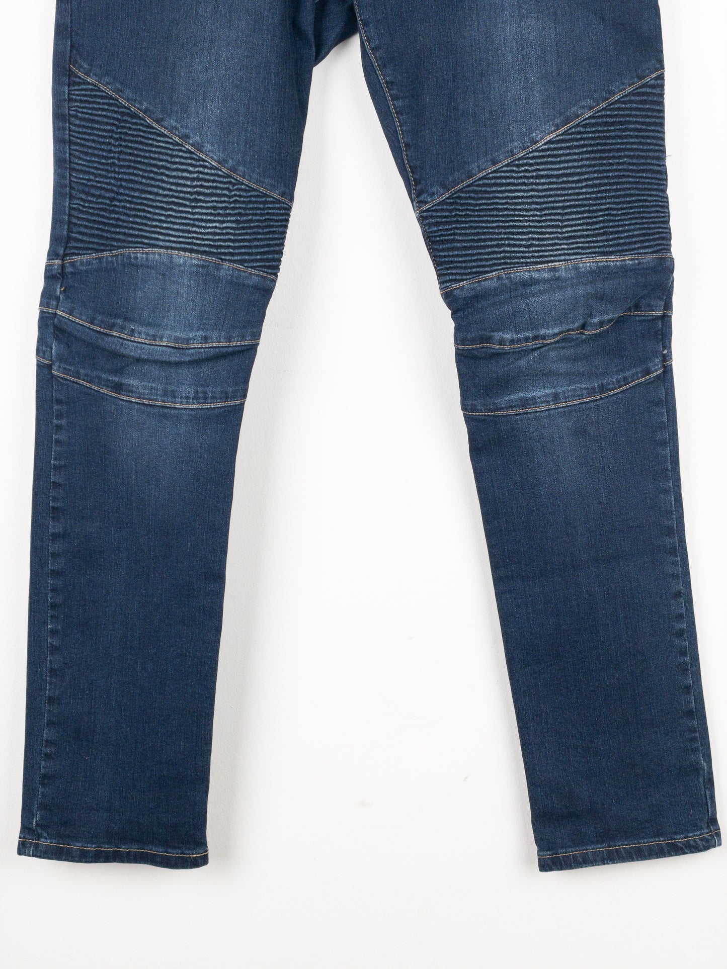 Balmain Dark Wash Biker Denim Jeans