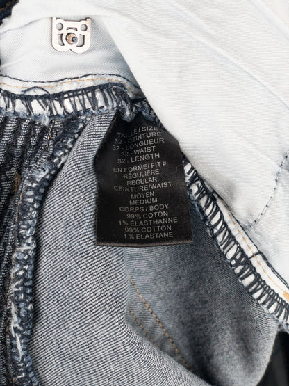 Balmain Dark Wash Biker Denim Jeans