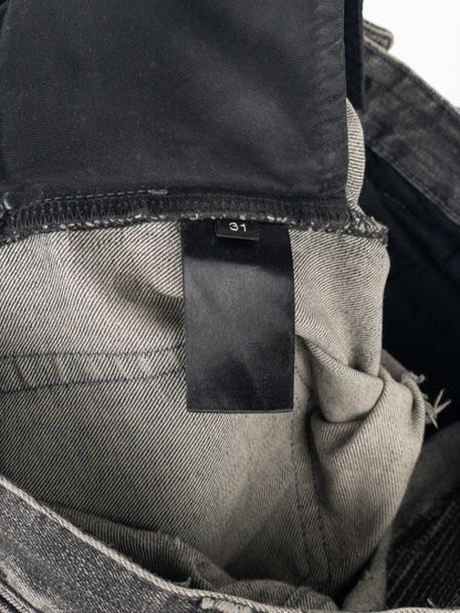 Balmain Dirt-Wash Distressed Biker Denim Jeans