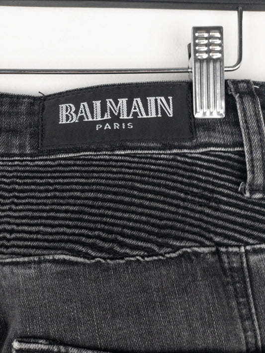 Balmain Bondage-Strap Biker Cargo Denim Jeans – photo 9