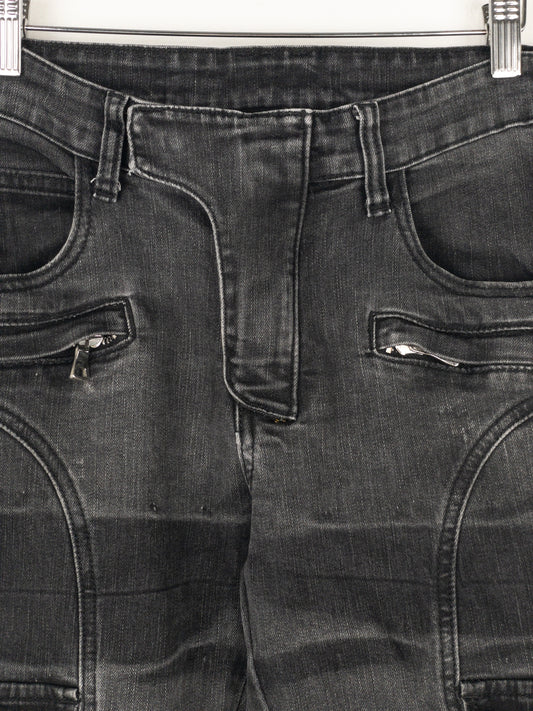 Balmain Bondage-Strap Biker Cargo Denim Jeans – photo 5