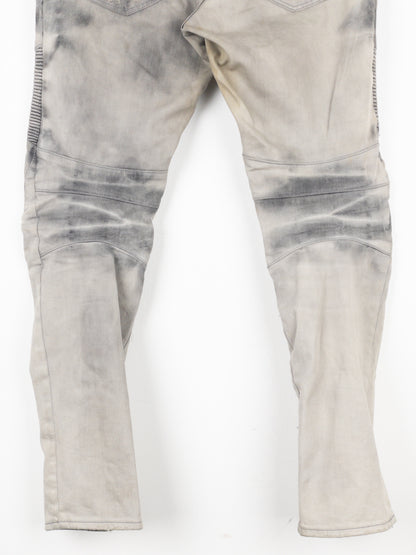 Balmain Dirtwash Padded Biker Denim Jeans