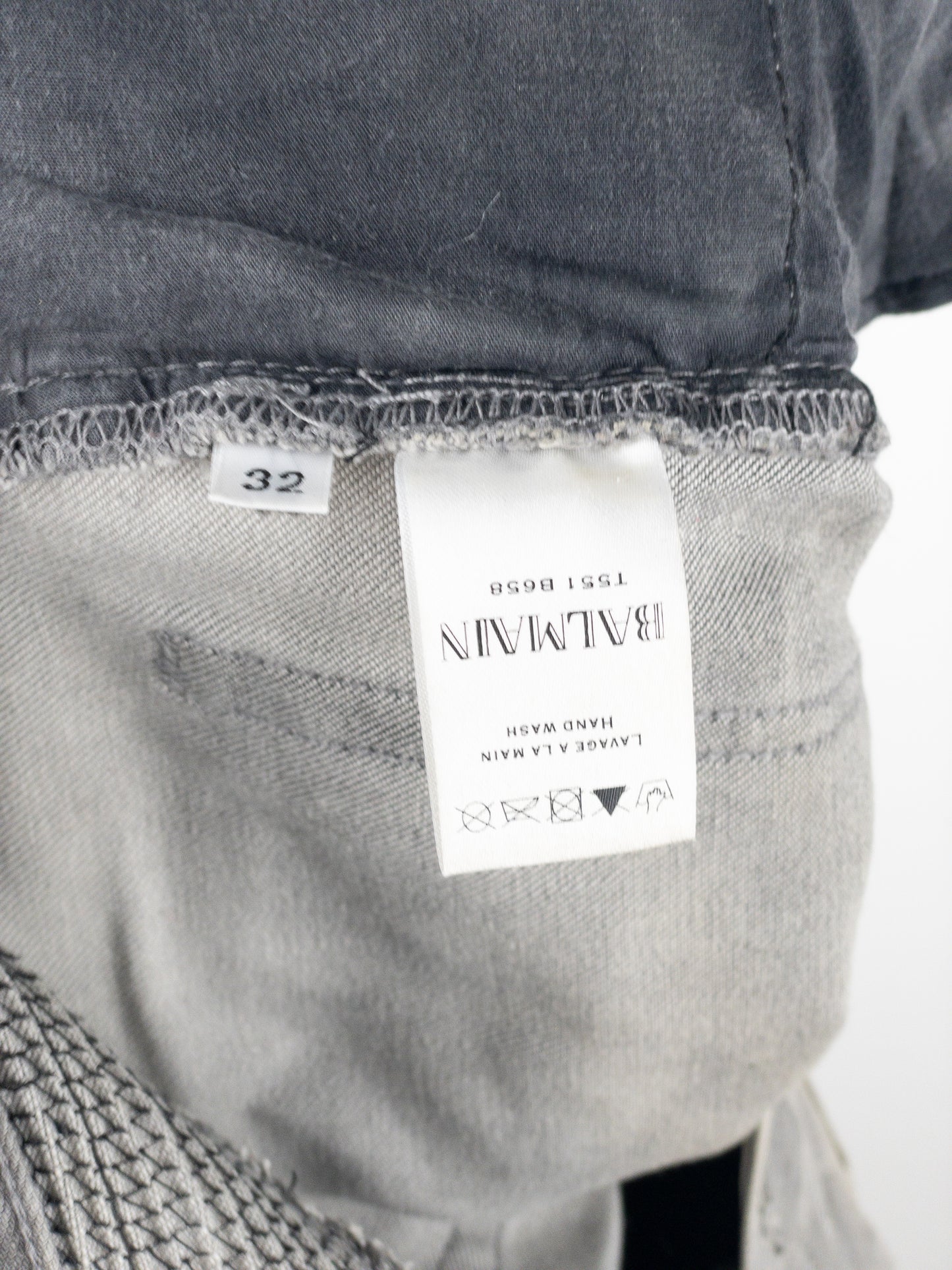 Balmain Dirtwash Padded Biker Denim Jeans