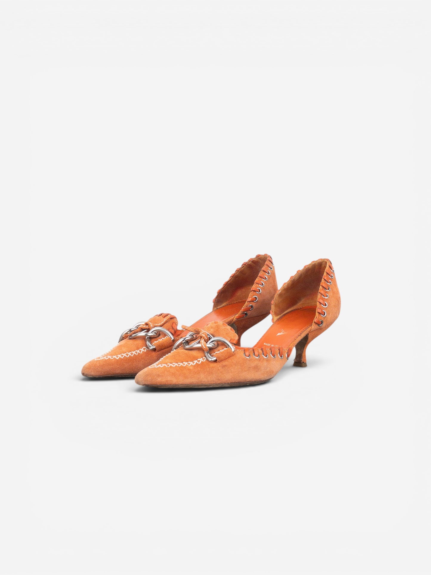 Prada 2000s Suede Kitten Pump Heels