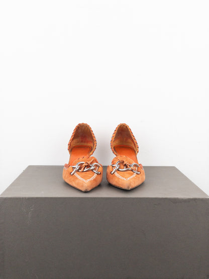 Prada 2000s Suede Kitten Pump Heels