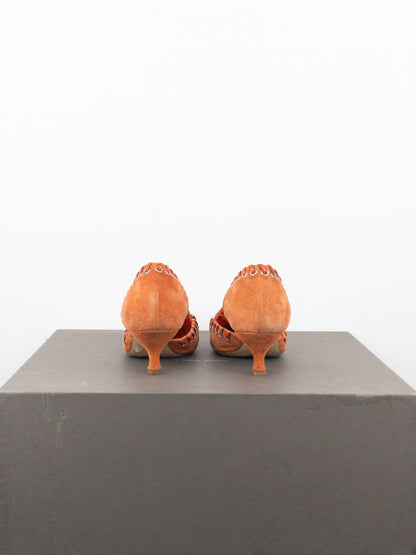 Prada 2000s Suede Kitten Pump Heels