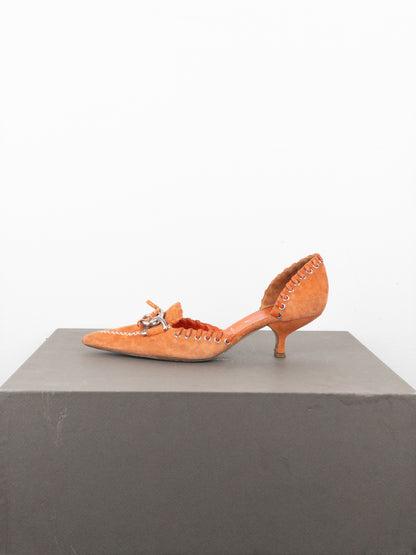 Prada 2000s Suede Kitten Pump Heels