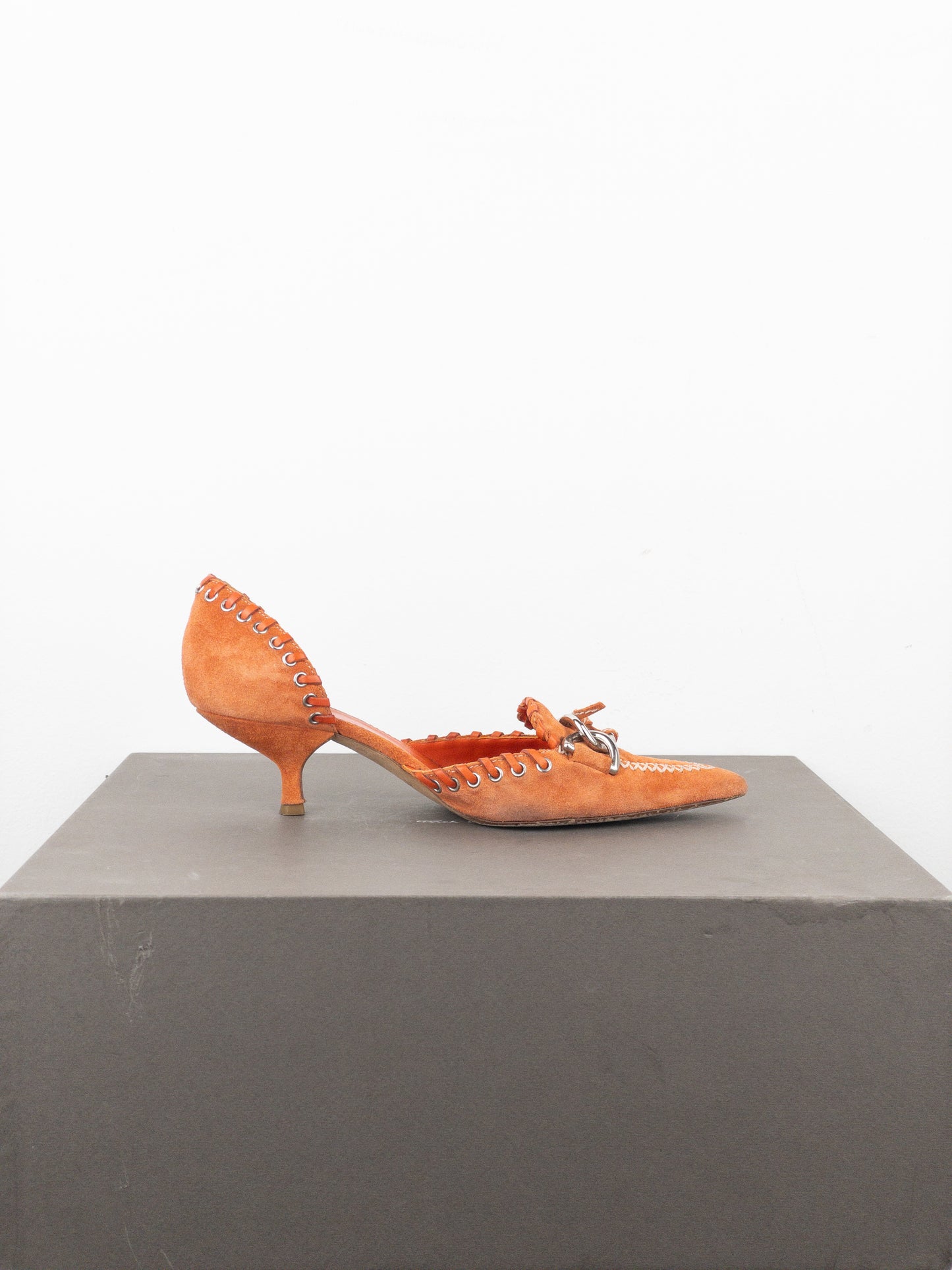 Prada 2000s Suede Kitten Pump Heels