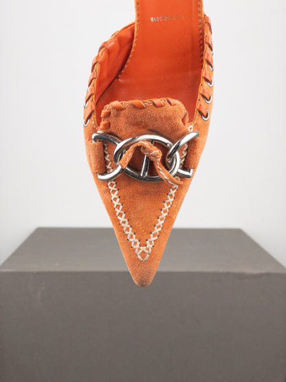 Prada 2000s Suede Kitten Pump Heels