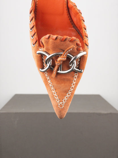 Prada 2000s Suede Kitten Pump Heels