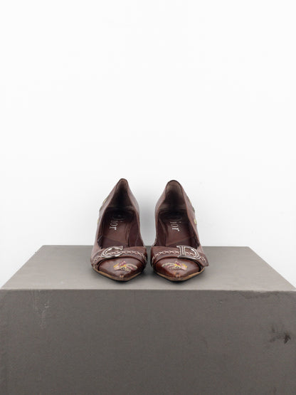 Dior by Galliano AW05 Floral Embroidery Pump Heels