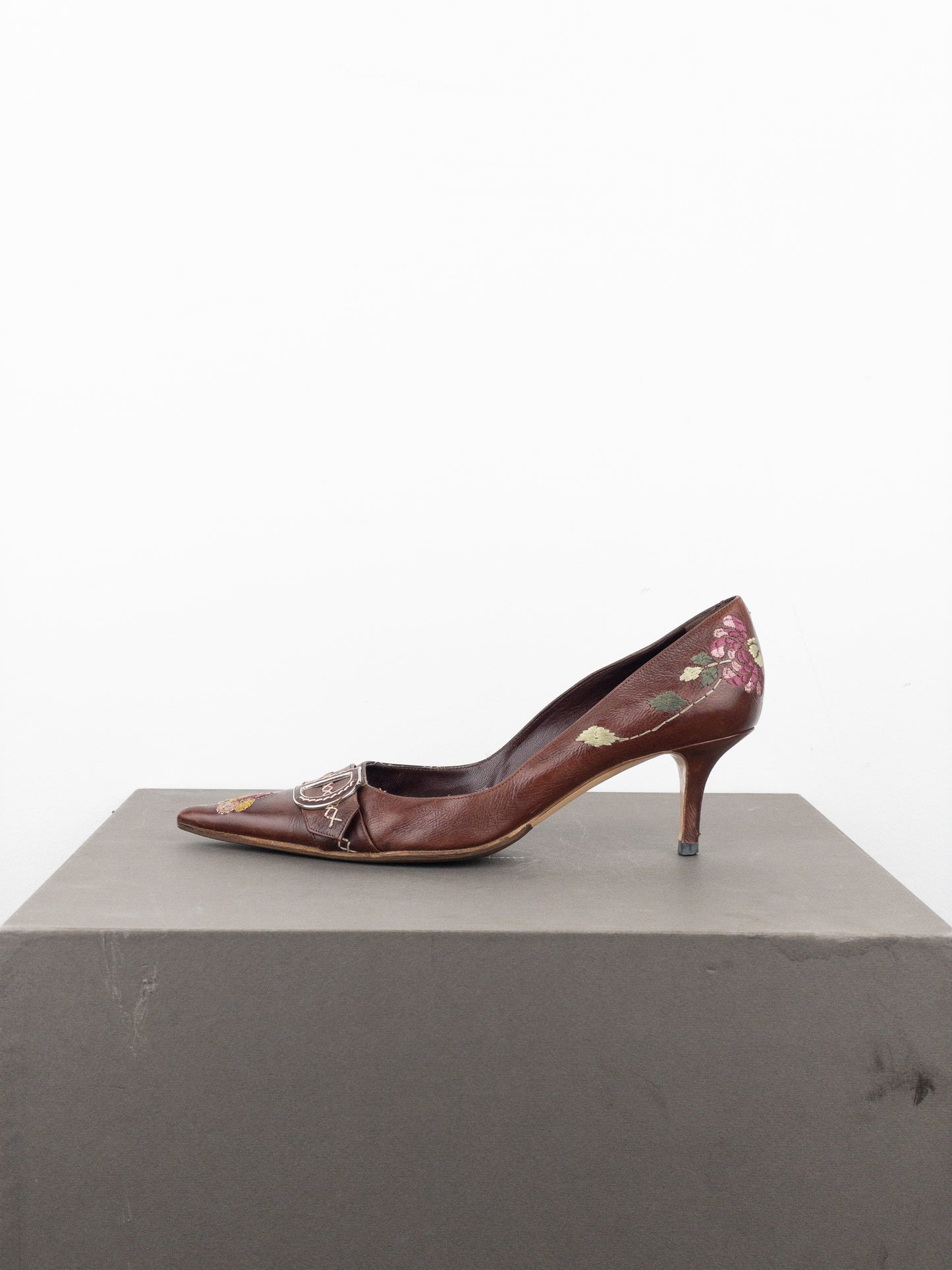Dior by Galliano AW05 Floral Embroidery Pump Heels