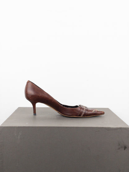 Dior by Galliano AW05 Floral Embroidery Pump Heels