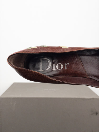 Dior by Galliano AW05 Floral Embroidery Pump Heels