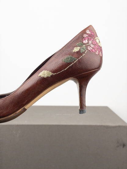 Dior by Galliano AW05 Floral Embroidery Pump Heels
