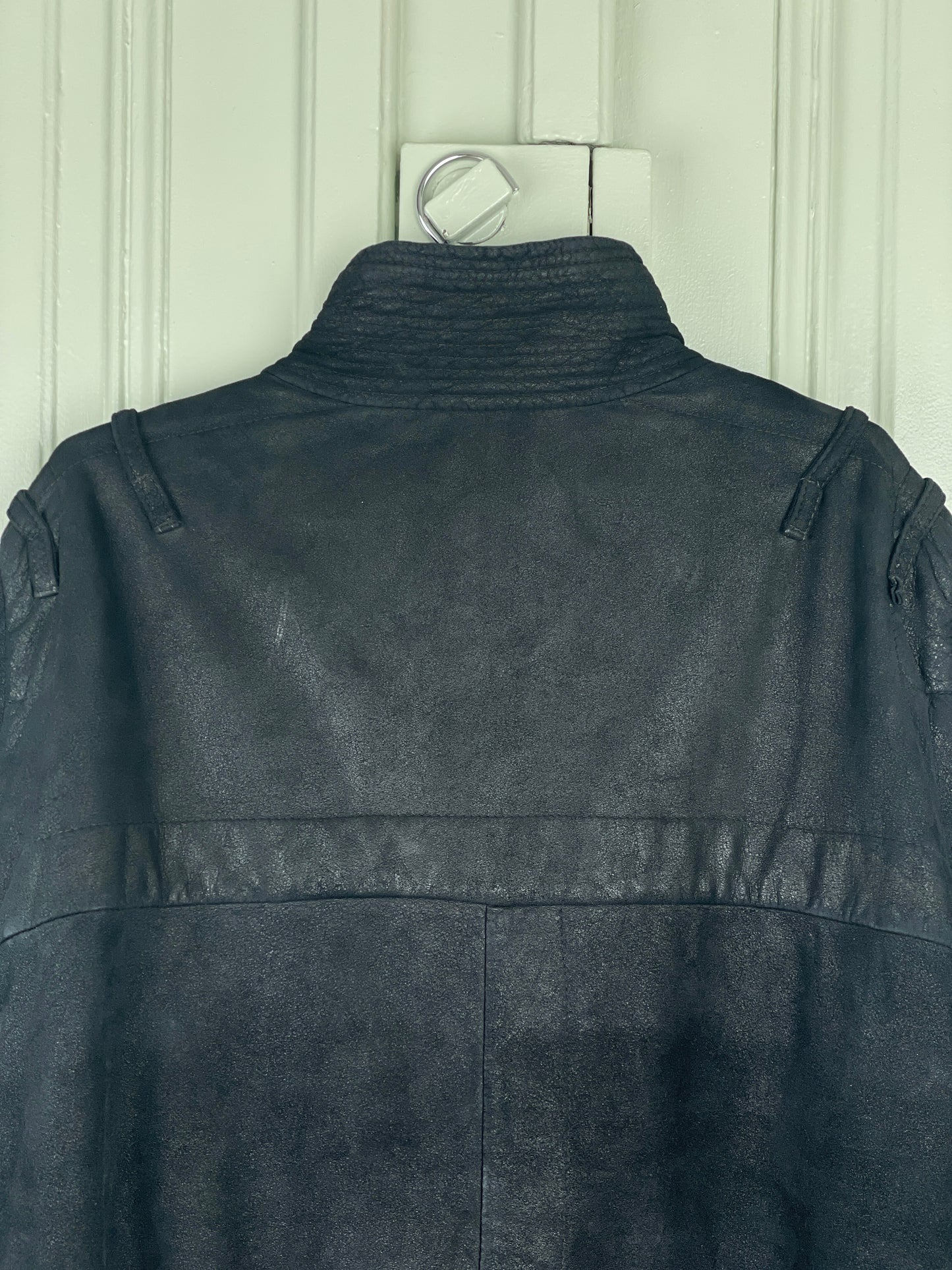 Rick Owens AW04 QUEEN Blistered Leather Police Bomber Jacket