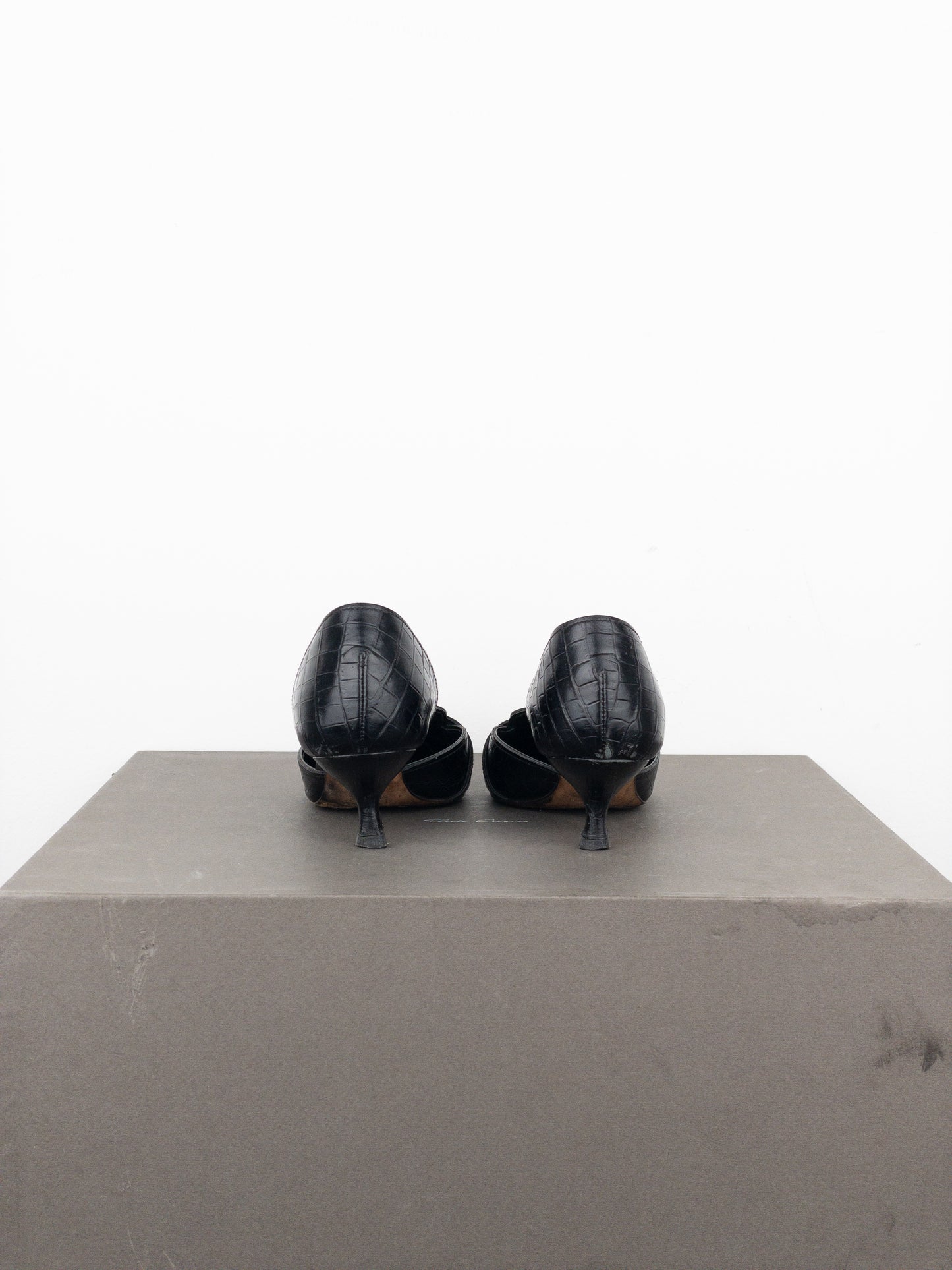 Prada 2000s Crocodile Buckle Pump Kitten Heels