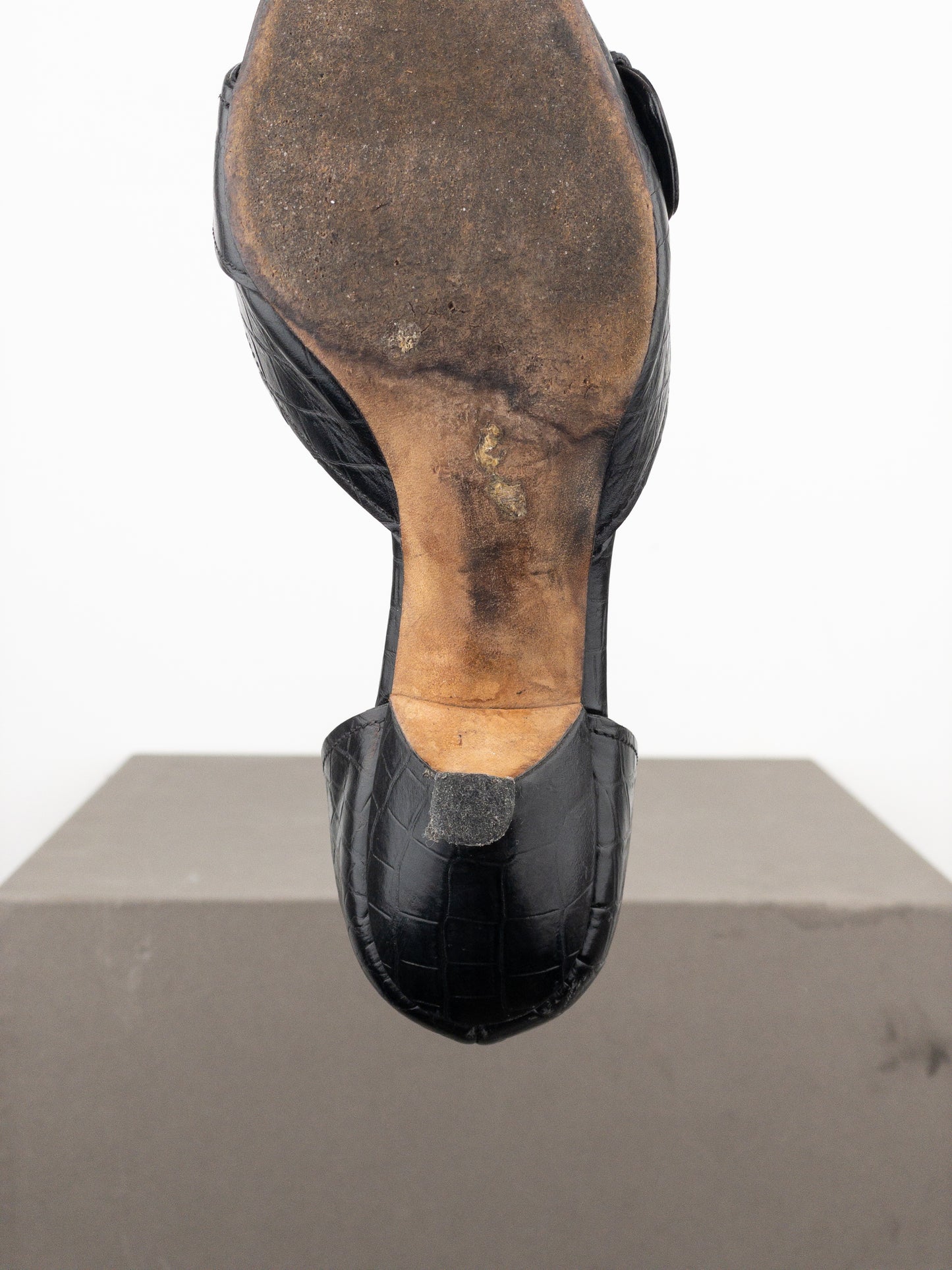 Prada 2000s Crocodile Buckle Pump Kitten Heels