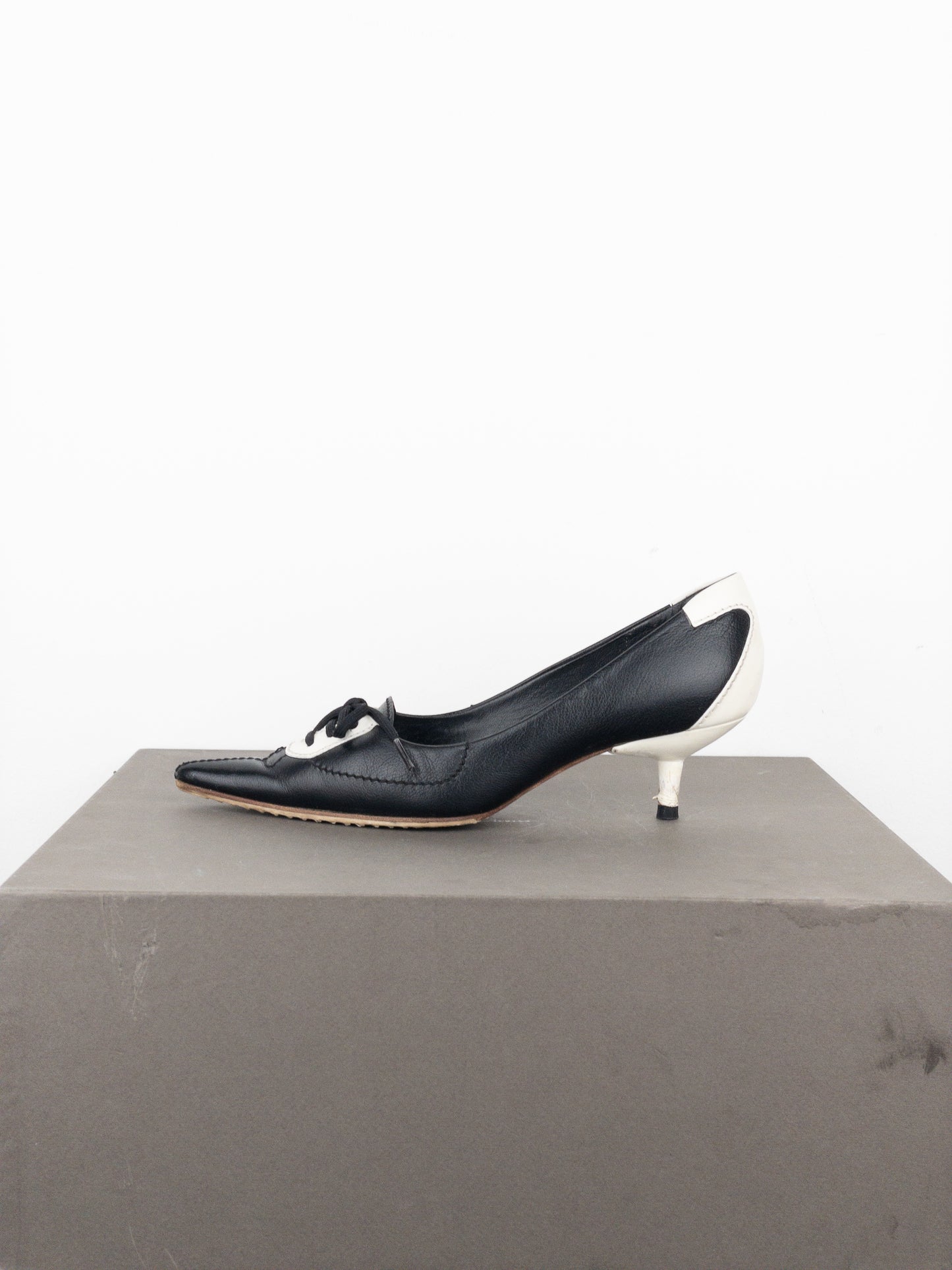 Miu Miu 2000s Lace-Up Pump Kitten Heels