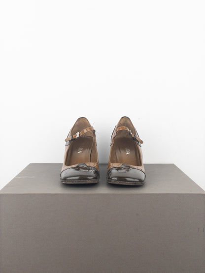 Prada AW99 Square Toe Brogue Pump Heels