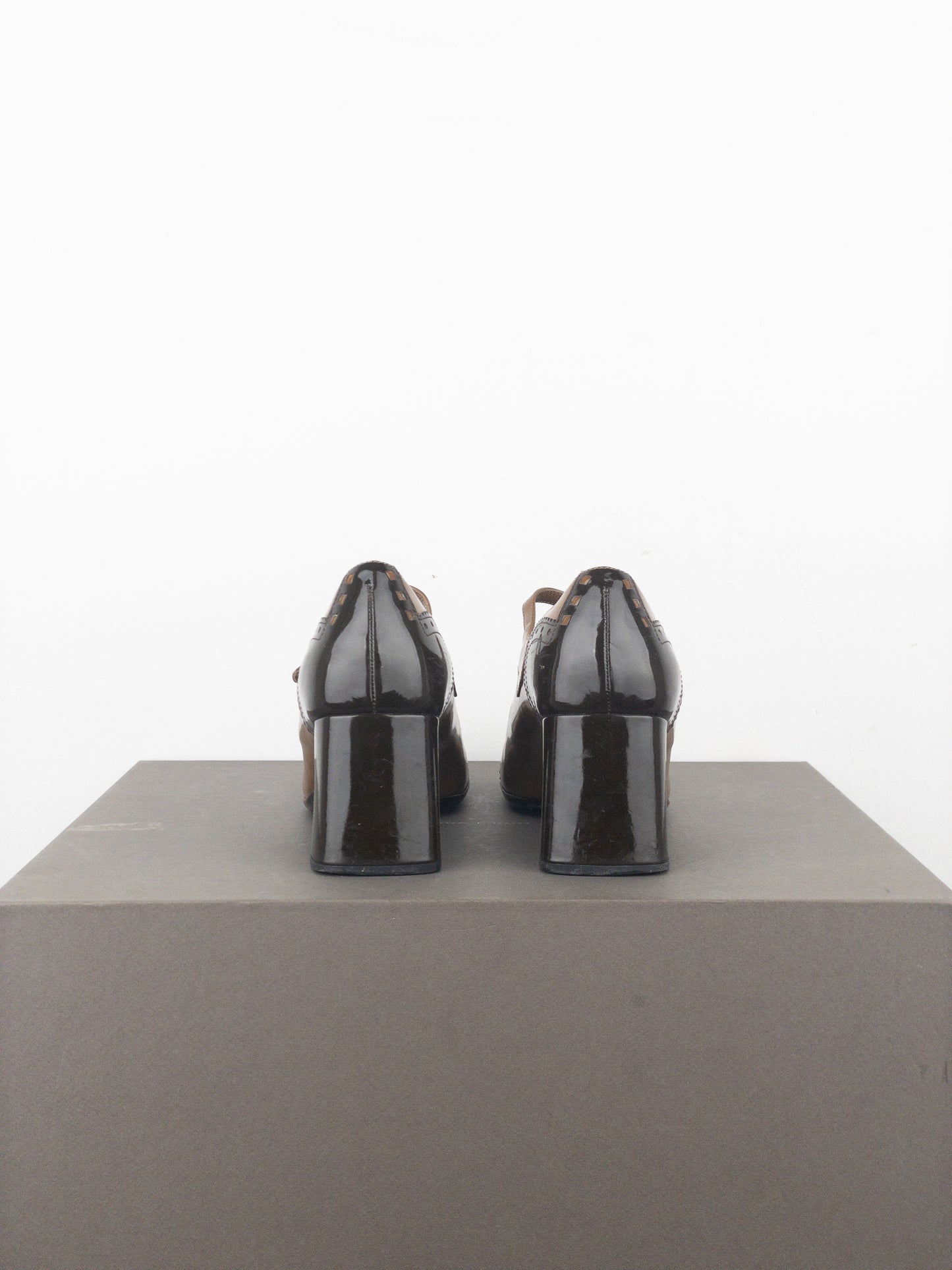 Prada AW99 Square Toe Brogue Pump Heels