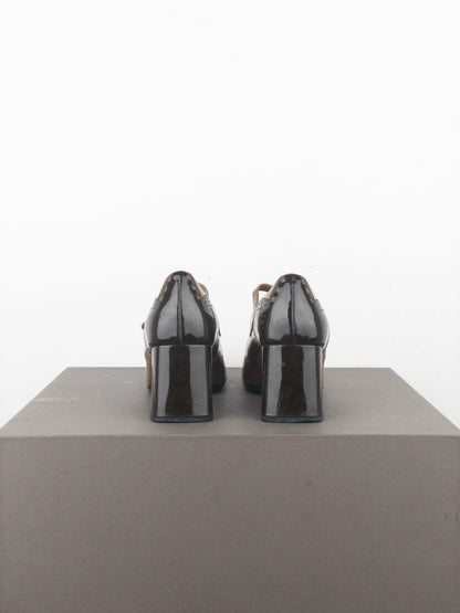 Prada AW99 Square Toe Brogue Pump Heels