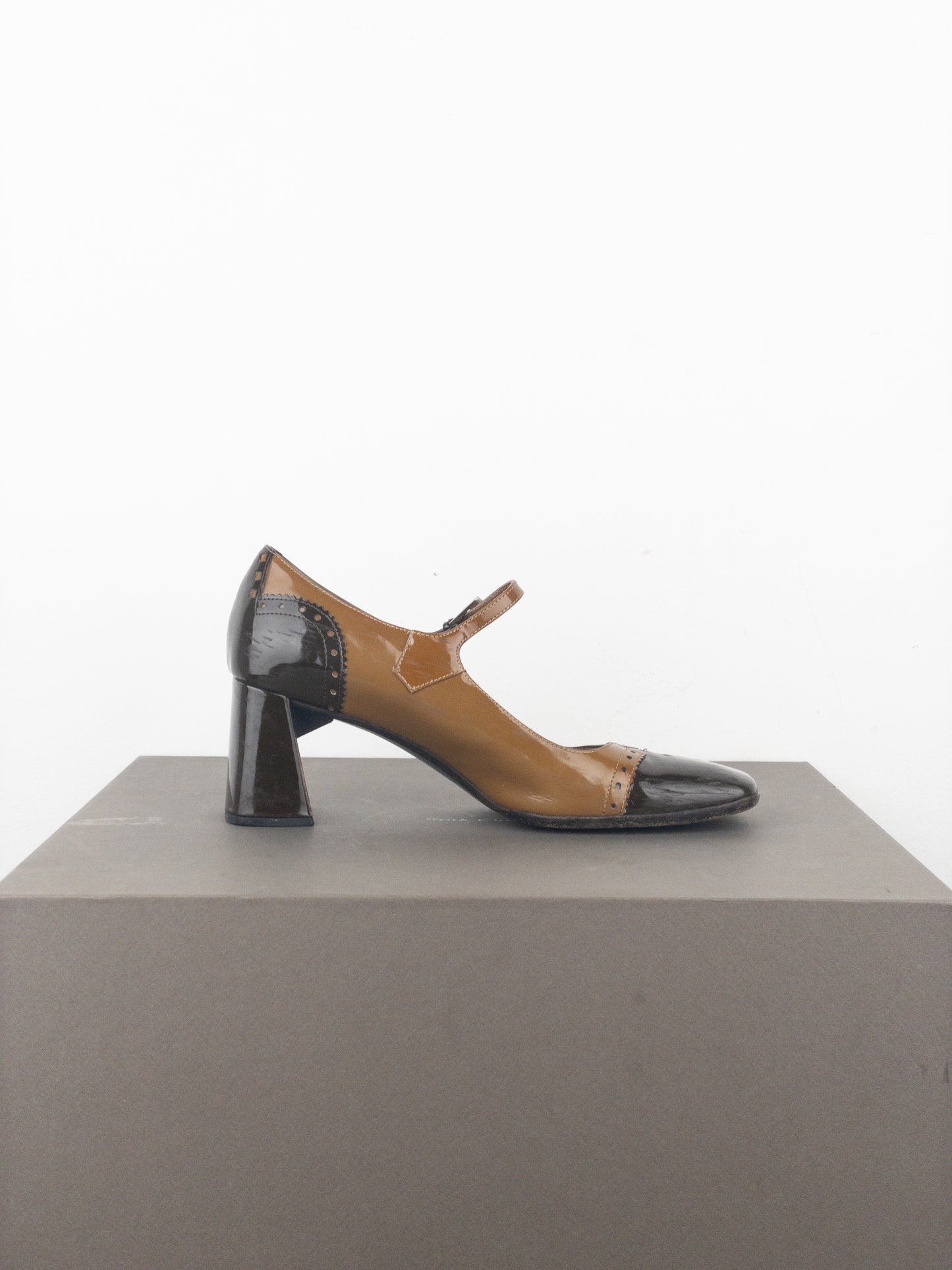 Prada AW99 Square Toe Brogue Pump Heels