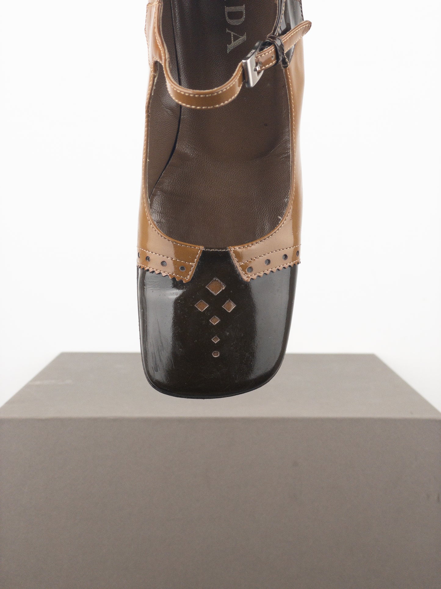 Prada AW99 Square Toe Brogue Pump Heels