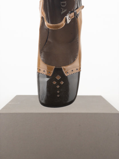 Prada AW99 Square Toe Brogue Pump Heels