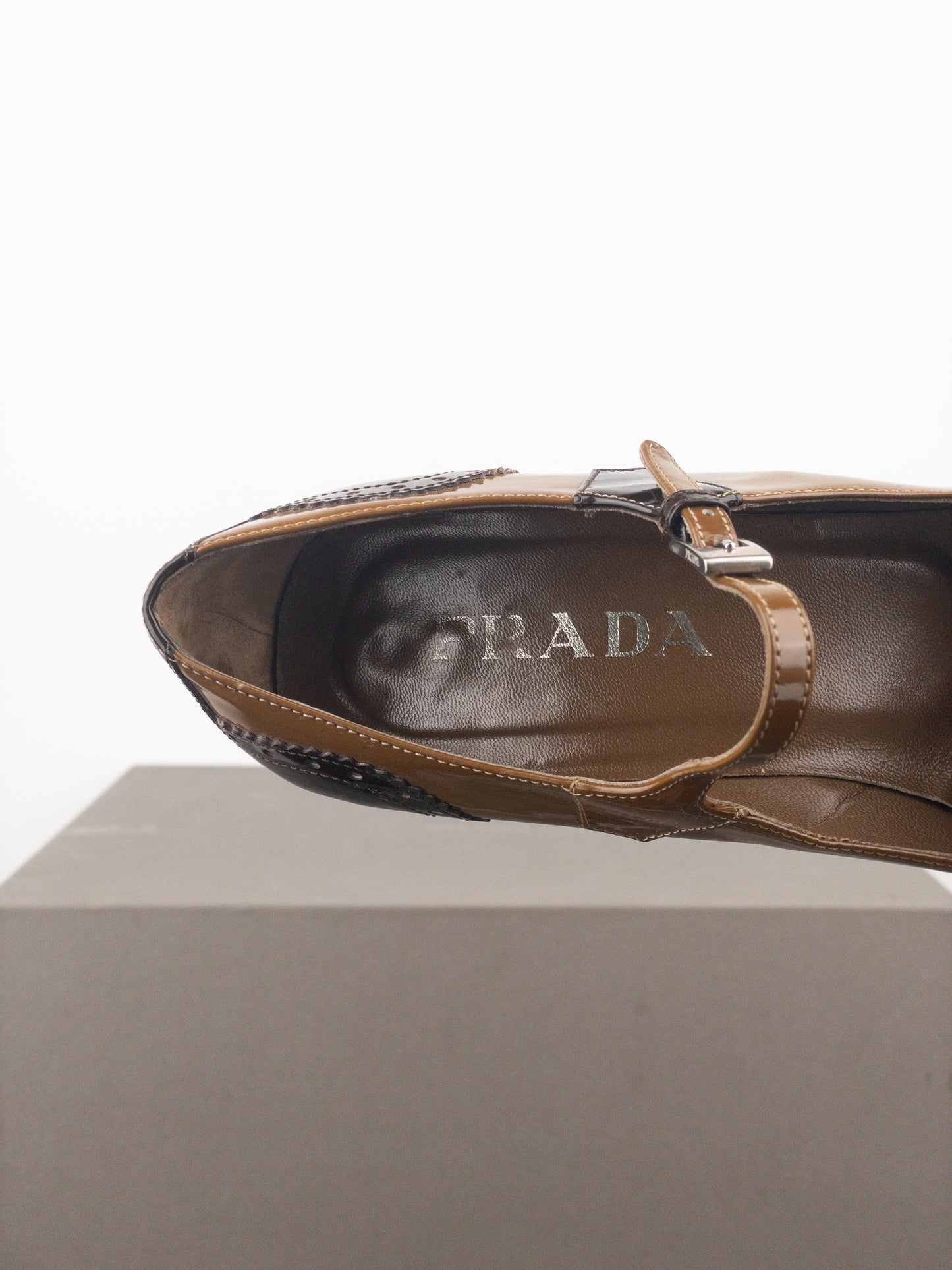 Prada AW99 Square Toe Brogue Pump Heels