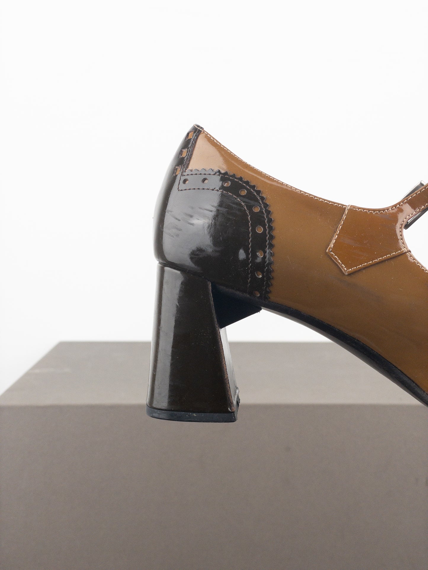 Prada AW99 Square Toe Brogue Pump Heels