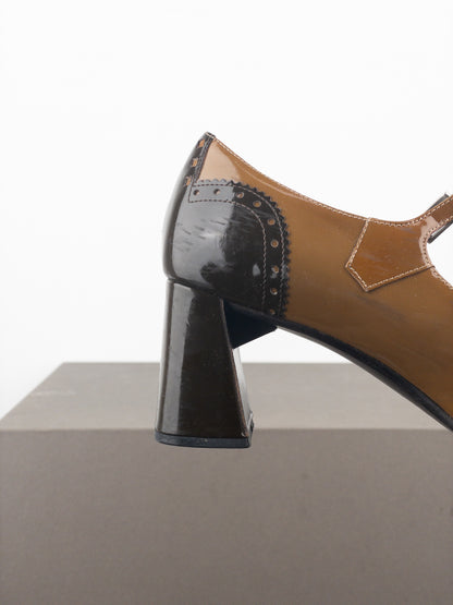 Prada AW99 Square Toe Brogue Pump Heels