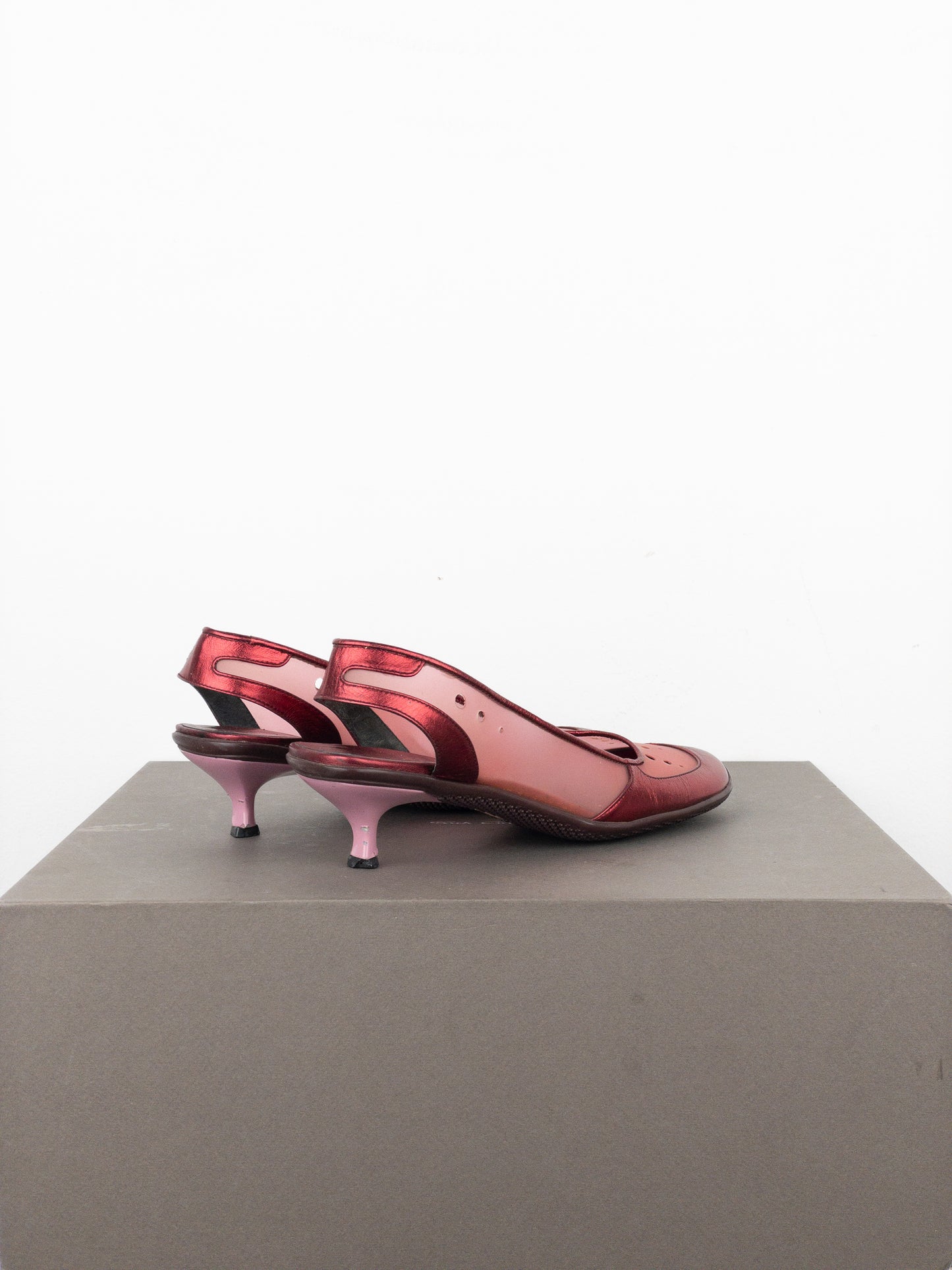 Miu Miu SS00 Transparent Space Bubble Slingback Kitten Heels
