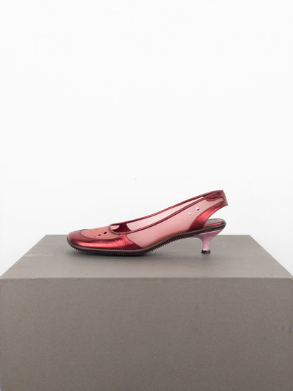 Miu Miu SS00 Transparent Space Bubble Slingback Kitten Heels