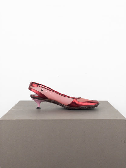 Miu Miu SS00 Transparent Space Bubble Slingback Kitten Heels
