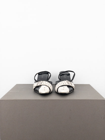 Dior by Galliano SS04 ‘D Trick’ Crocodile Slingback Mule Kitten Heels