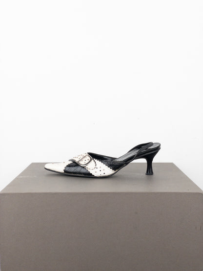 Dior by Galliano SS04 ‘D Trick’ Crocodile Slingback Mule Kitten Heels