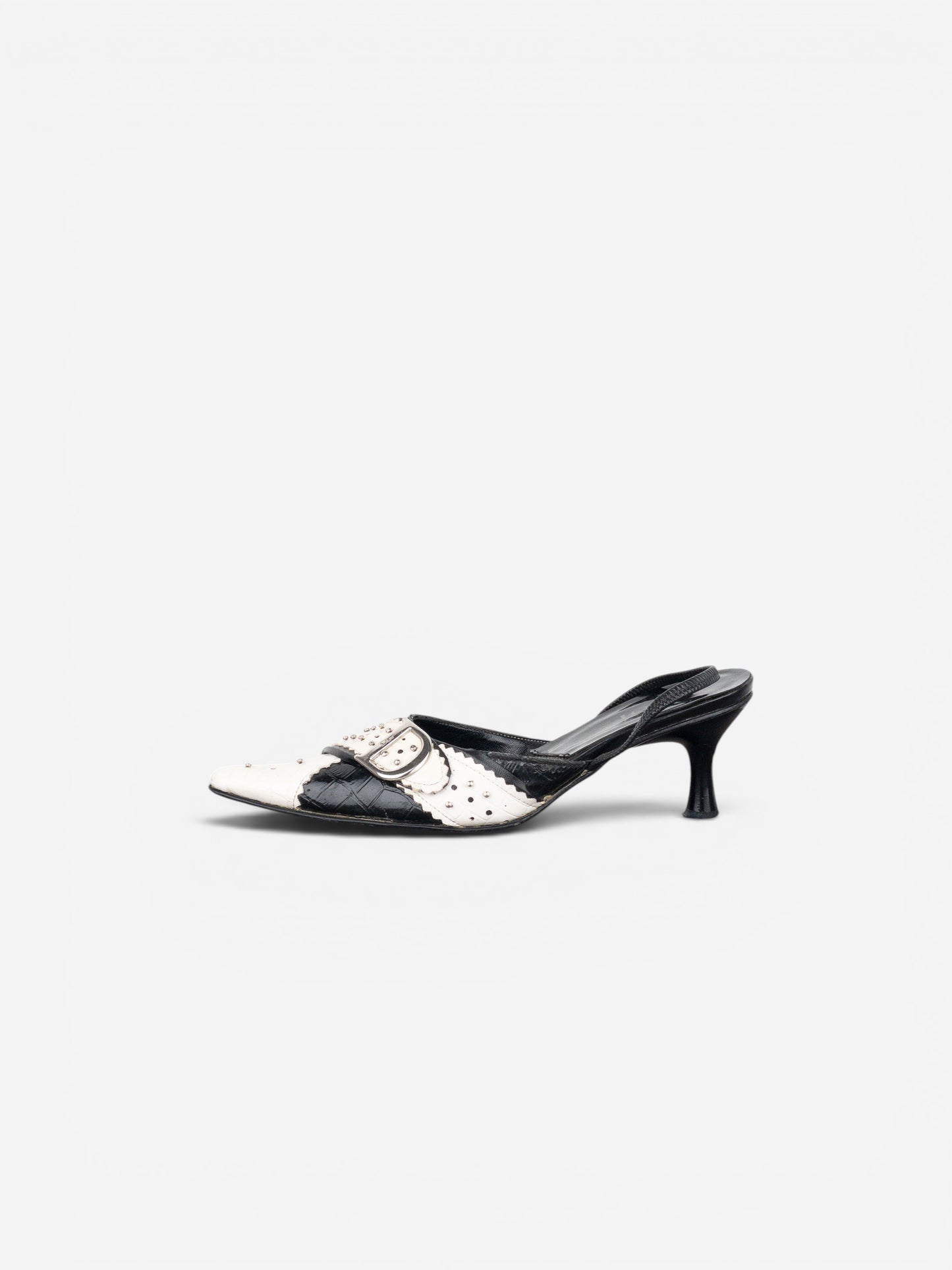 Dior by Galliano SS04 ‘D Trick’ Crocodile Slingback Mule Kitten Heels – photo 3