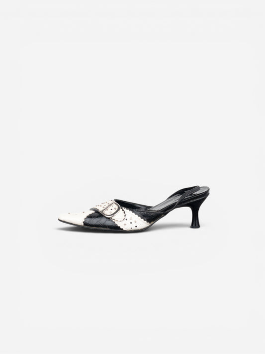 Dior by Galliano SS04 ‘D Trick’ Crocodile Slingback Mule Kitten Heels – photo 3
